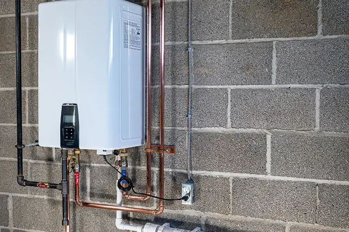 Professionally installed water heater with copper supply lines